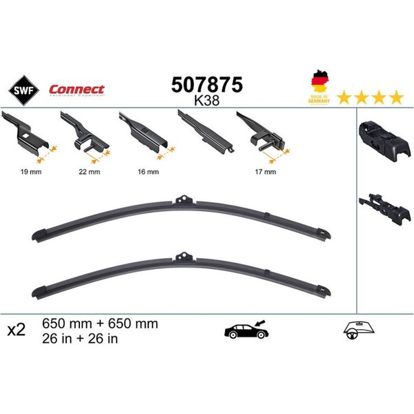 SWF 507875 Wischblatt FüR Opel Peugeot Mercedes Benz Seat Citroen Chevrolet 508-image