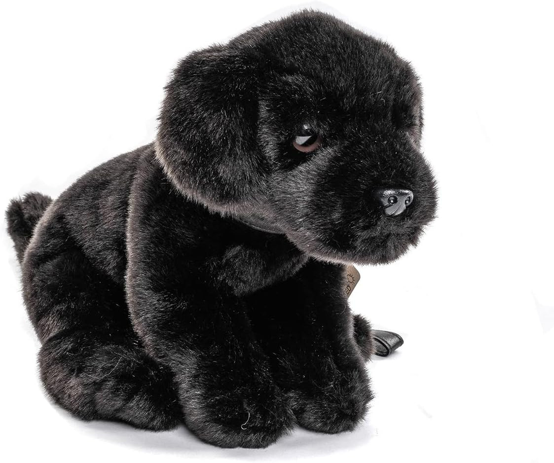 Peluche Educativo Labrador Nero 23cm - Con Guinzaglio per Bambini