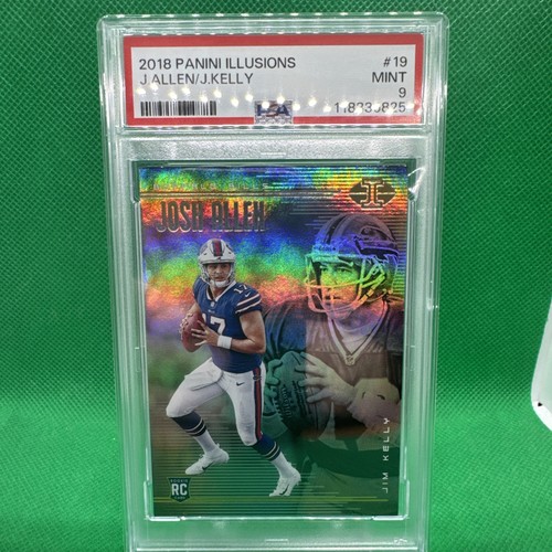 2018 Panini Illusions #19 Josh Allen / Jim Kelly ROOKIE RC PSA 9