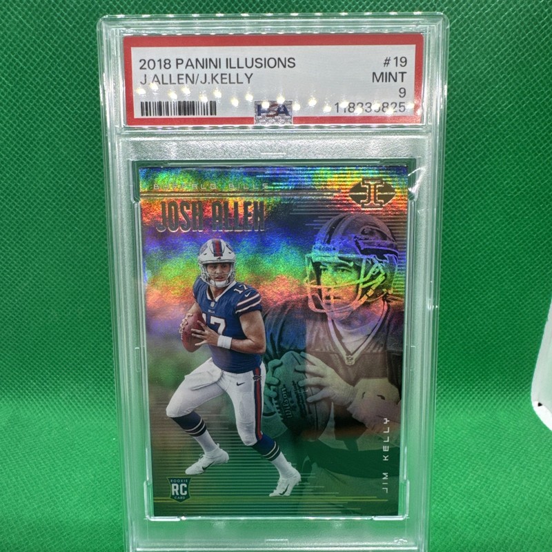 2018 Panini Illusions #19 Josh Allen / Jim Kelly ROOKIE RC PSA 9