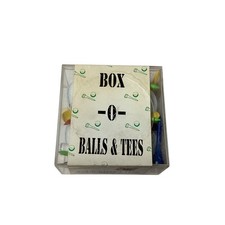 Vintage Box-O-Balls  Tees Novelty Golf Gift Set, 4 Spalding 2 balls  Tees