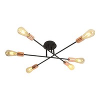 Schwarz Kupferrot Moderne Vintage Deckenlampe Deckenleuchte 6X40W/E27 23X60 [Cm]
