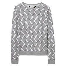 GANT Men's Graphite Melange Jacquard Cable Crew 89027 Size M 185 NWT
