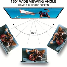 72" Projector Screen Portable Foldable Anti-Crease Projection Fabric for Movie