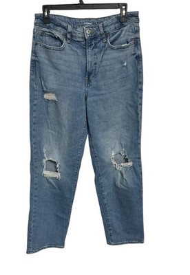 Old Navy Jeans Women 8 High Rise O.G. Loose Distressed Blue Vintage Grunge Style