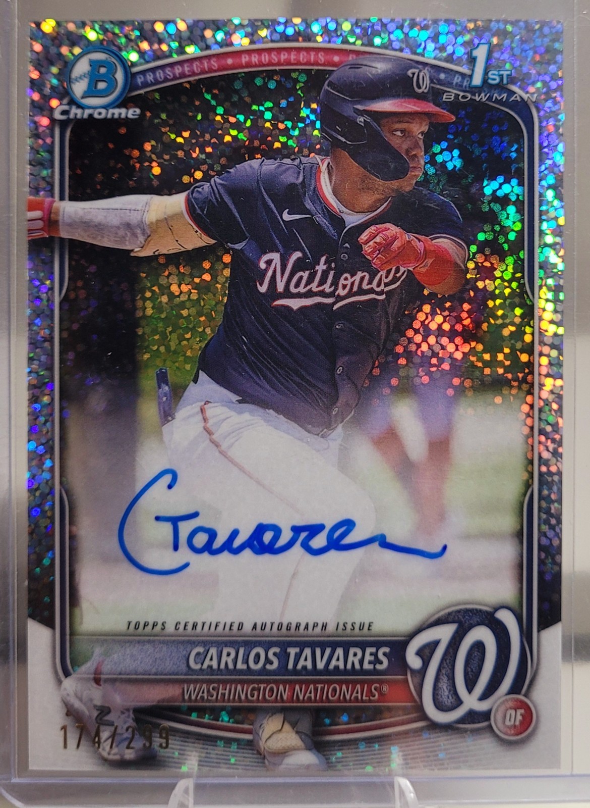 2025 Bowman Chrome Carlos Tavares 1st Auto Speckle Refractor /299 Nationals