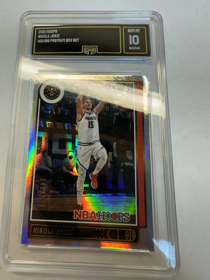 2021-22 Panini NBA Hoops Premium Box Set Nikola Jokic 145/199 Nuggets GMA 10 Gem - Image 4 of 4