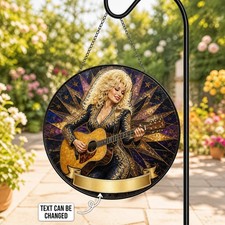 Country Music Dolly Parton Suncatcher Stained Glass Window Hanging Decor
