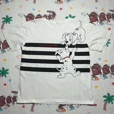 Vintage 90  s Disney 101 Dalmatians Love Dalmatians Graphic Adult T-Shirt White L
