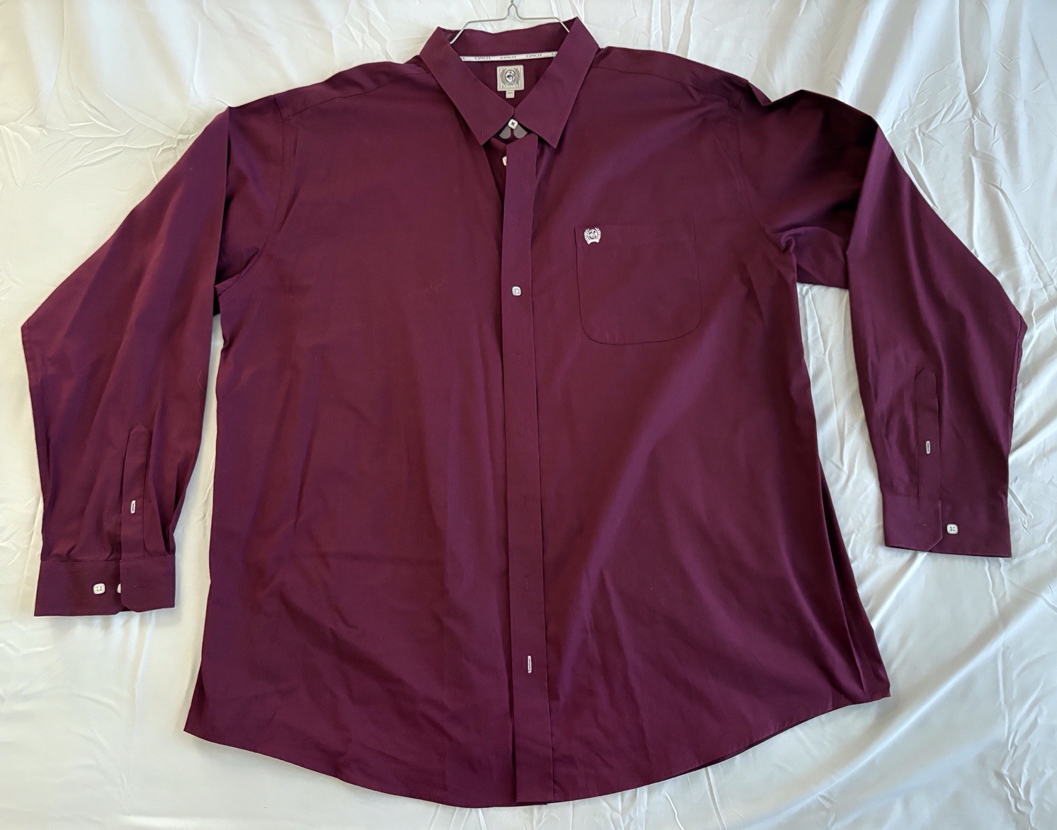 Cinch Solid Maroon Western Button Down Size XXXL … - image 1