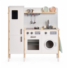 Play Kitchen for Kids, Wooden Toddler Kitchen Set with Working Sink  Faucet, St