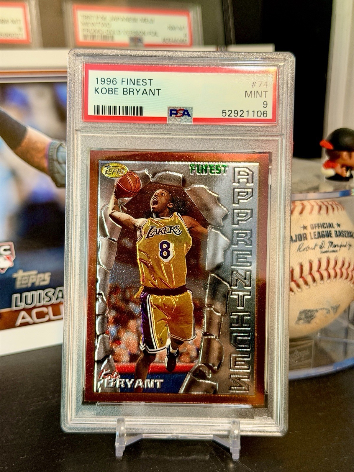 ⭐️ KOBE BRYANT 1996 TOPPS FINEST #74 PSA 9 MINT GRADED ROOKIE CARD RC CHROME 🔥