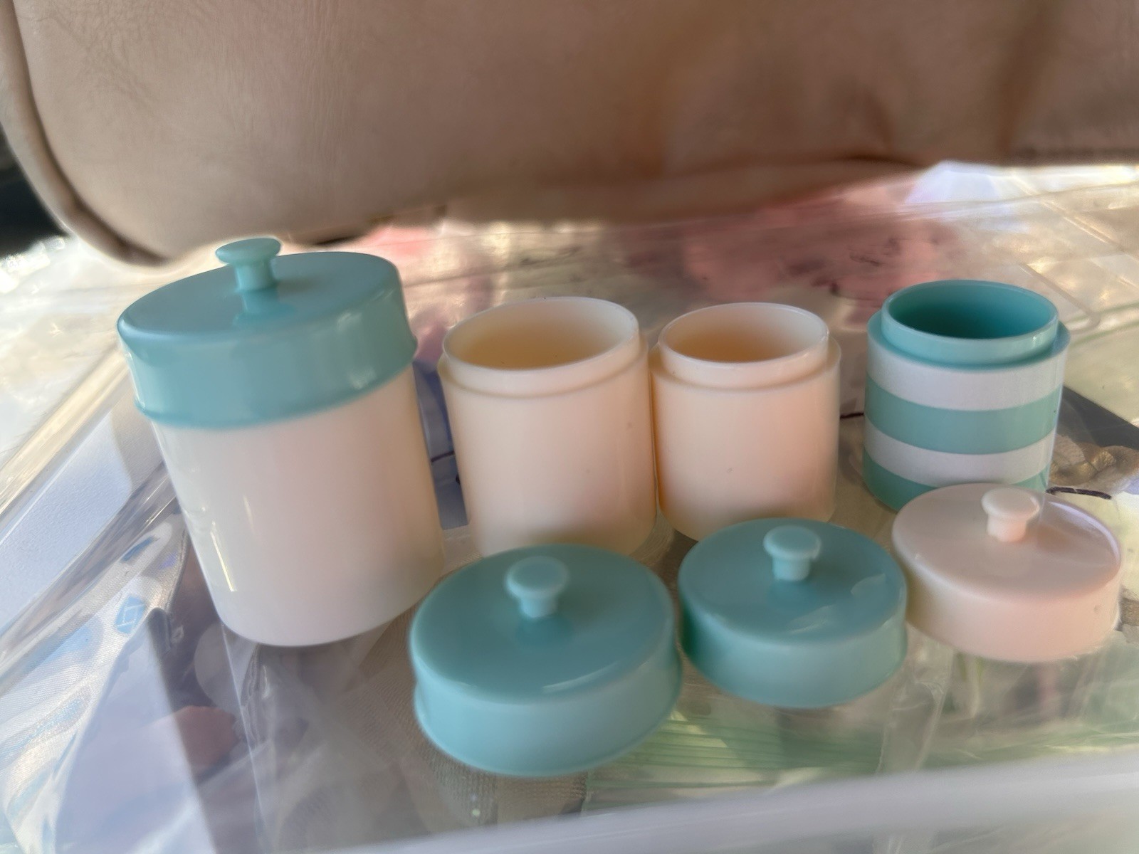 OUR GENERATION RETRO DINER 4 PIECES SET STRIPED STORAGE /CON