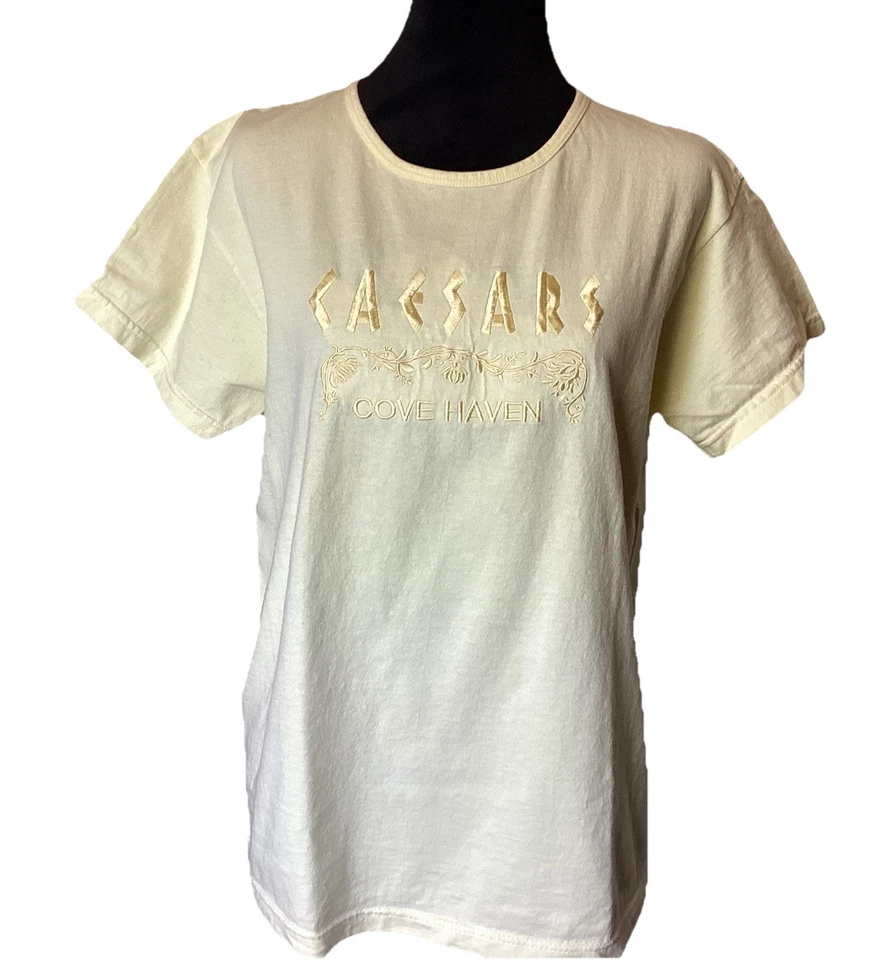 VTG Caesar’s Palace Cove Haven MED Short Sleeve USA Made T-Shirt Embroidered - Image 2 of 4