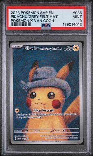 2023 POKEMON SVP EN-SV BLACK STAR PROMO #085 PIKACHU WITH GREY FELT HAT PSA 9