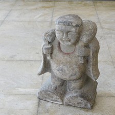 Stone 12 inch Statue Daikoku God Edo 19Th C Antique Japanese Altar Figurine