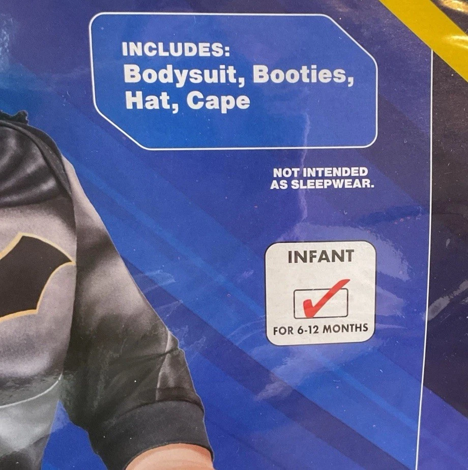 DC Comics Infantil Niños Batman Disfraz Conjunto Body Botines Sombrero Capa 0-6 Mo Foto 3 de 4