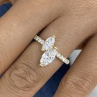 1.5ct Marquise & Round Anniversary Ring Yellow Gold 14K Labcreated Diamond F/VS — photo 1
