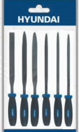Kit 6 Lime Metallo Hyundai 59571 Professionali 150mm Acciaio Temprato