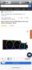 Brand New Unopened Razer Hanbo Chroma RGB 240mm AIO Liquid Cooler