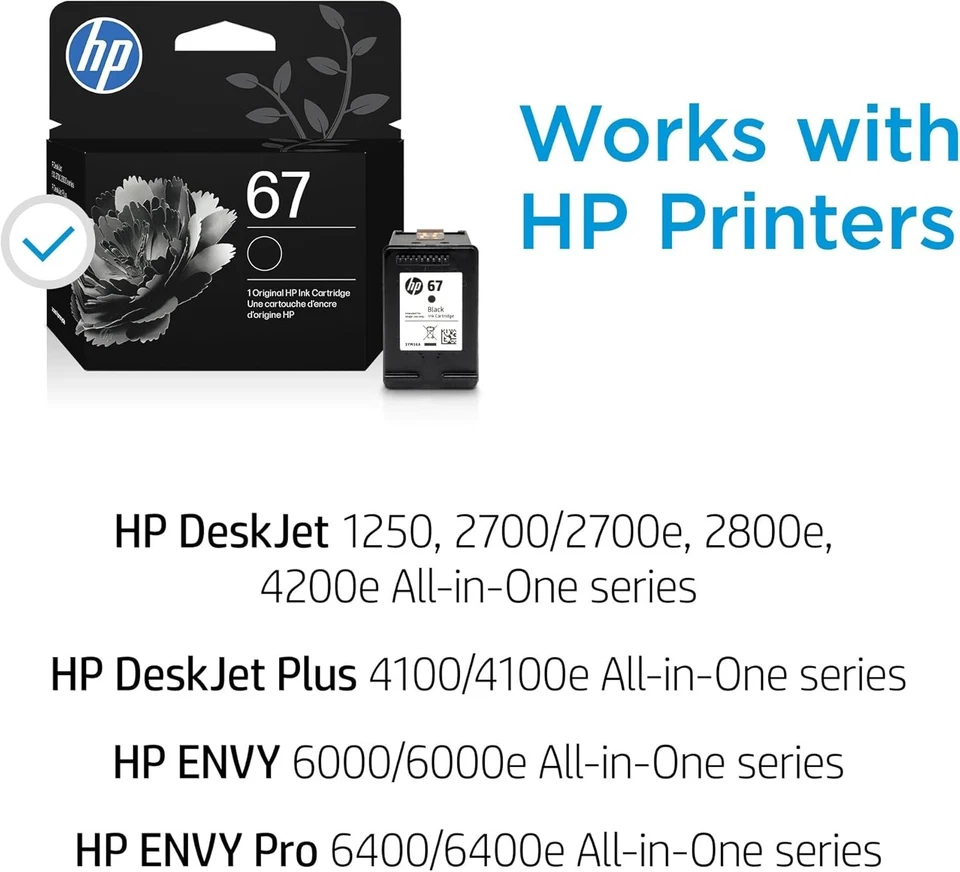 Cartucho de tinta preto original HP 67, validade: 2027 - Imagem 3 de 4