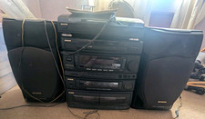 Aiwa Z-1800 Black Compact Shelf Stereo System 3-CD Changer Cassette AM/FM