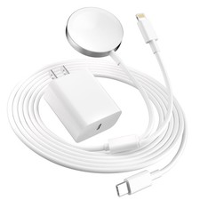 2-in-1 Magnetic Watch Charger Cable 4FT for Apple Watch