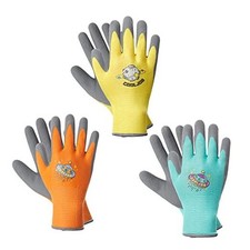 3 Pairs Kids Gardening Gloves for Age 3-5, Children Small Pack of 3 Space