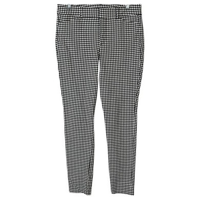 Old Navy Pixie Pants Women s 10 Black White Houndstooth High Rise Stretch Career