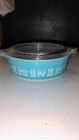 Pyrex Amish Butterprint Casserole 1 PT Turquoise 471  w/ lid Vintage