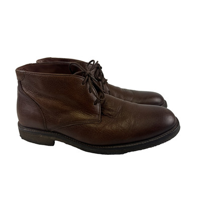 Johnston And Murphy Chukka Boot Brown Pebbled Leather LaceUp Crepe Sole Men 11.5