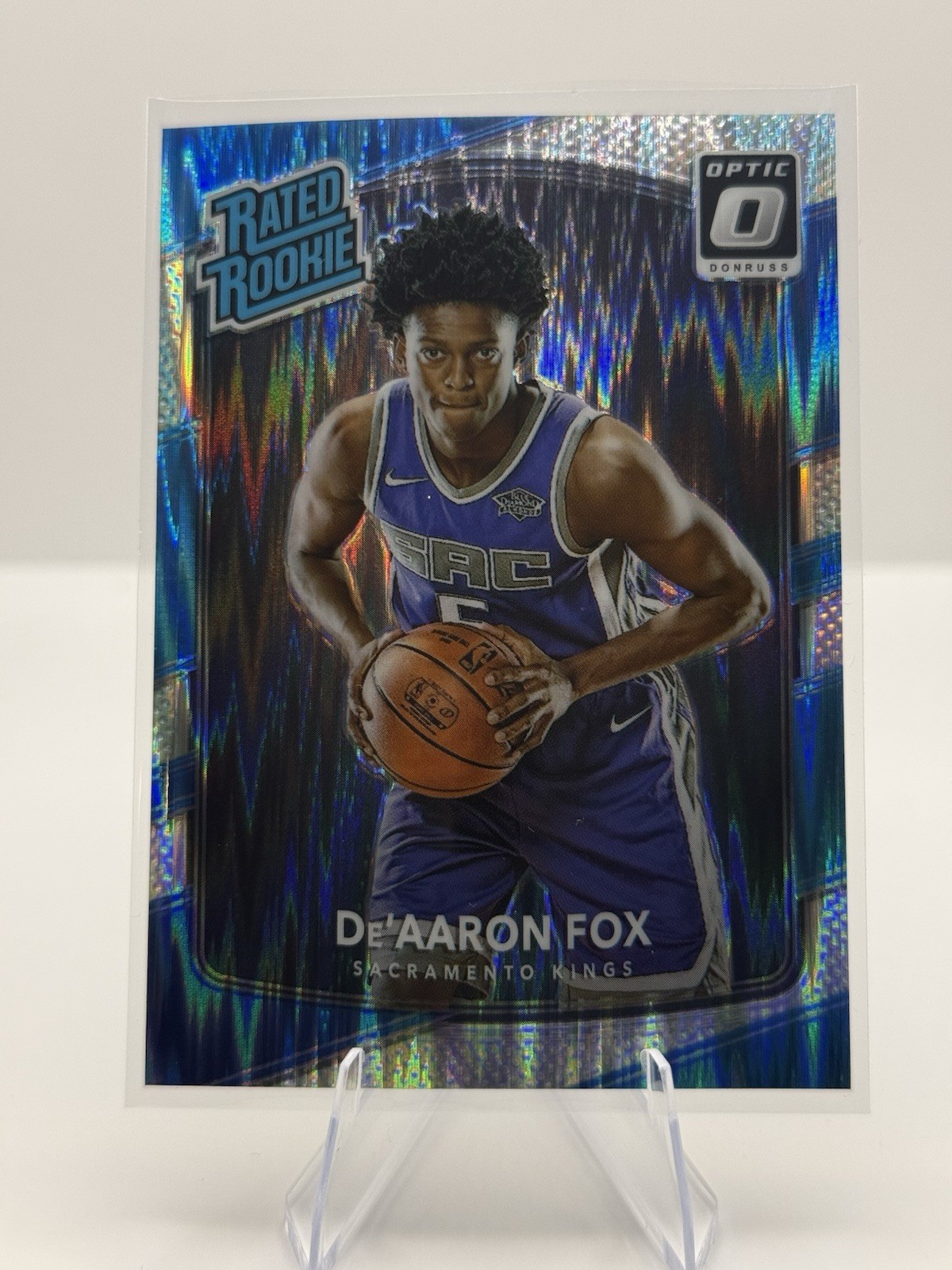 2017-18 Donruss Optic De Aaron Fox Rated Rookie Shock RC #196 Kings