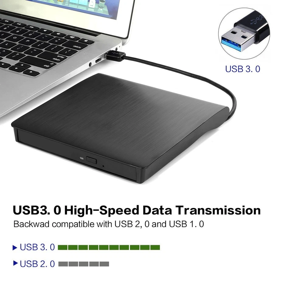 Внешний CD DVD-привод пишущий портативный USB 3.0 CD-RW DVD-R комбинированное устройство записи - Изображение 2 из 4