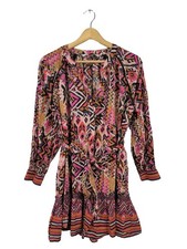 ZARA Volantkleid Damen Kleid Gr. DE 34 pink-hellorange-creme Elegant