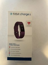 Fitbit Charge 2 Fitness Wristband HR Tracker Plum Band w/ Charger  Box Works