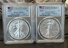 2021 $1 Silver Eagle PCGS MS70 Type 1 & 2 American Silver Eagles. First Strike!