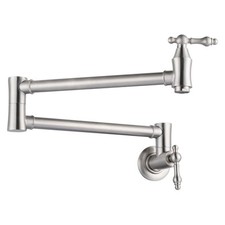 ARCORA Wall Mounted Pot Filler Brass Folding Kitchen Faucet with 2 Handles