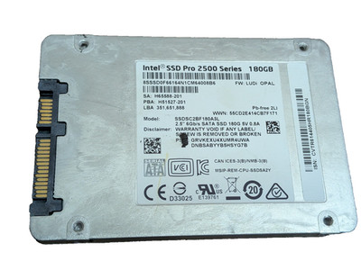 180GB SSD INTEL PRO 2500 SERIES 180GB 6Gb/s SATA SSDSC2BF180A5L TESTED
