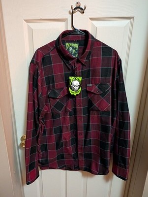 Dixon Men's Long Sleeve Button-down Or Lock Down Shirt Red Xl