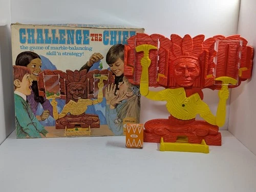 Vintage 1973 IDEAL Challenge The Chief Marble Balancing Strategy Board Game
