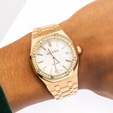 Audemars Piguet Royal Oak 37MM Rose Gold Factory Diamond Bezel 15451OR.ZZ.1256OR 6