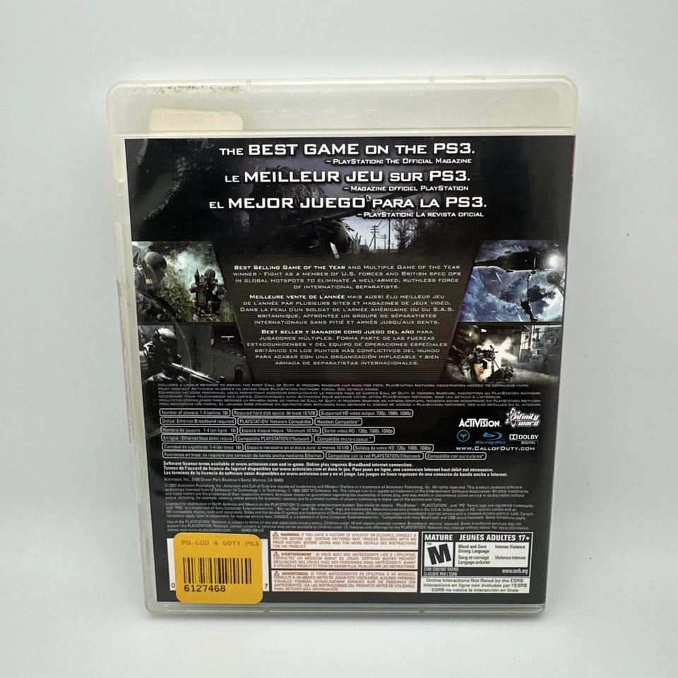 Call of Duty 4 Modern Warfare PS3 - Game Of The Year Edition - With Manual VG FS - Image 3 of 4