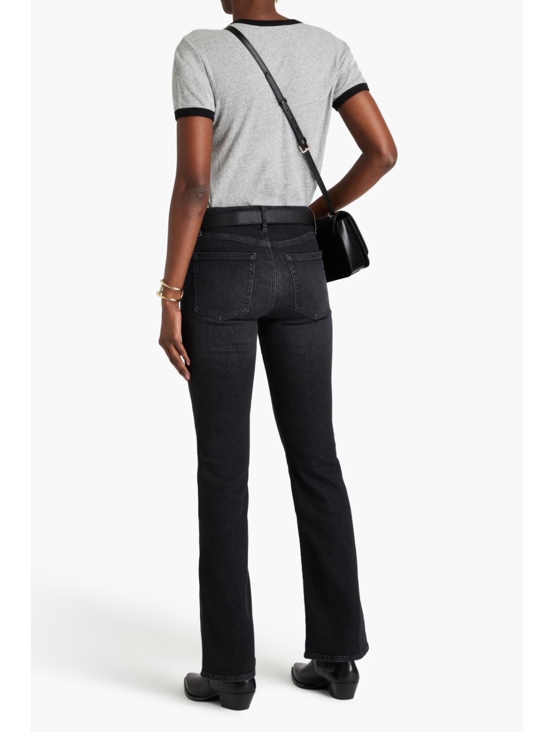 Frame Jeans Black Le Crop Mini Boot  Size 26