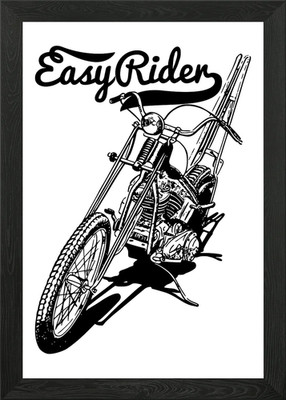 Easy Rider Motorrad Gerahmtes Wandbild Poster Leinwanddruck Bild
