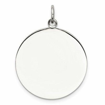 Sterling Silver Engravable Polished Front/Satin Back Disc Charm Sterling Silver Engravable Polished Front/Satin Back Disc Charm