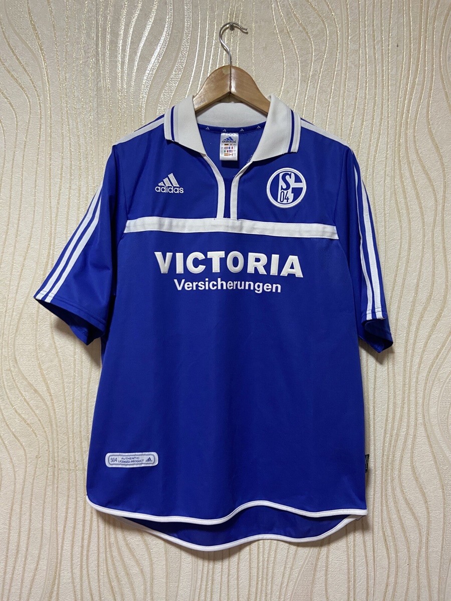SCHALKE 2001 2002 HOME FOOTBALL SHIRT SOCCER JERSEY ADIDAS sz L