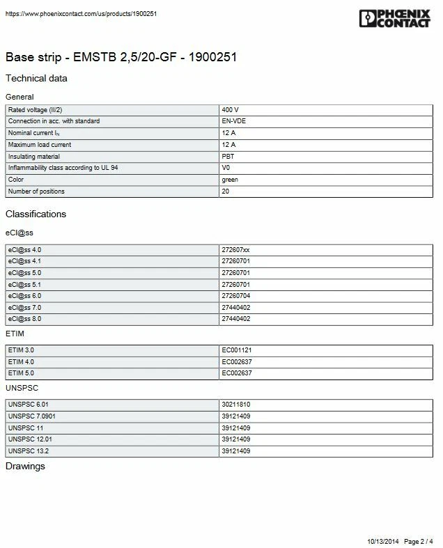 Phoenix 1900251, Terminal Block; PCB Header; EMSTB 2,5/20-GF, 20 Pos (2 pieces) - Image 4 of 4