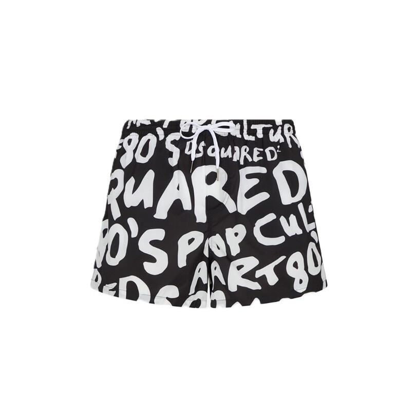 Dsquared2 Men's D7B645580 D2 Pop 80's Black/White Swim