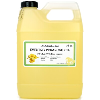 PURE ORGANIC EVENING PRIMROSE OIL COLD PRESSED 2 OZ 4 OZ-UP TO 1 GALLON 