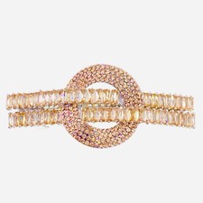 USA BARRETTE Hair Clip Hairpin use Swarovski Crystal Elegant Champagne CZ8